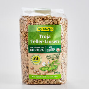 Pruunid Trooja läätsed 500g Rapunzel